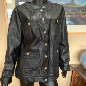 Karl Lagerfeld LEATHER Paris jacket XL! LKNEW